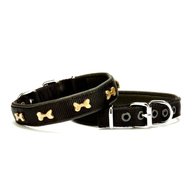 Picture of Doggie Kemik Metal Süslü Softlu Köpek Boyun Tasması Siyah DSBT-2062 M