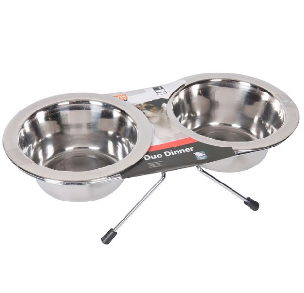 Picture of Karlie Duo Dinner İkili Çelik Mama Kabı 16 cm 2 x 0,8 lt