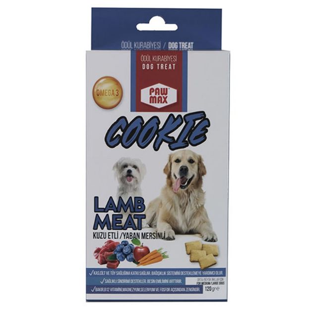 Picture of Pawmax Kuzu Etli Ve Yaban Mersinli Büyük Ve Orta Irk Köpek Ödül Kurabiyesi 