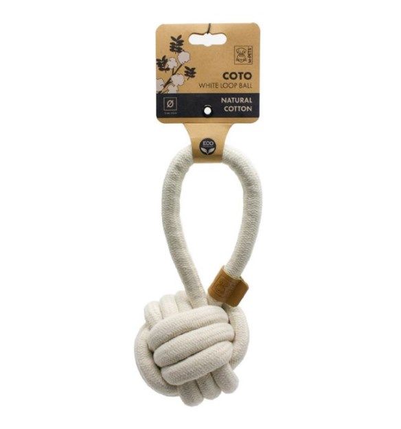 M-Pets Coto Whıte Loop Ball 11Cm Çekmeli Örgü Top Oyuncak resmi