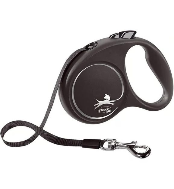 Picture of Flexi Black Design Otomatik Şerit Köpek Gezdirme Kayışı 5m [S] (Siyah)