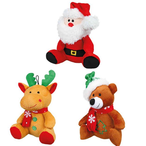 Picture of Trixie Köpek Oyuncak, Peluş, Noel Baba/Geyikler/Ayılar, 20 cm